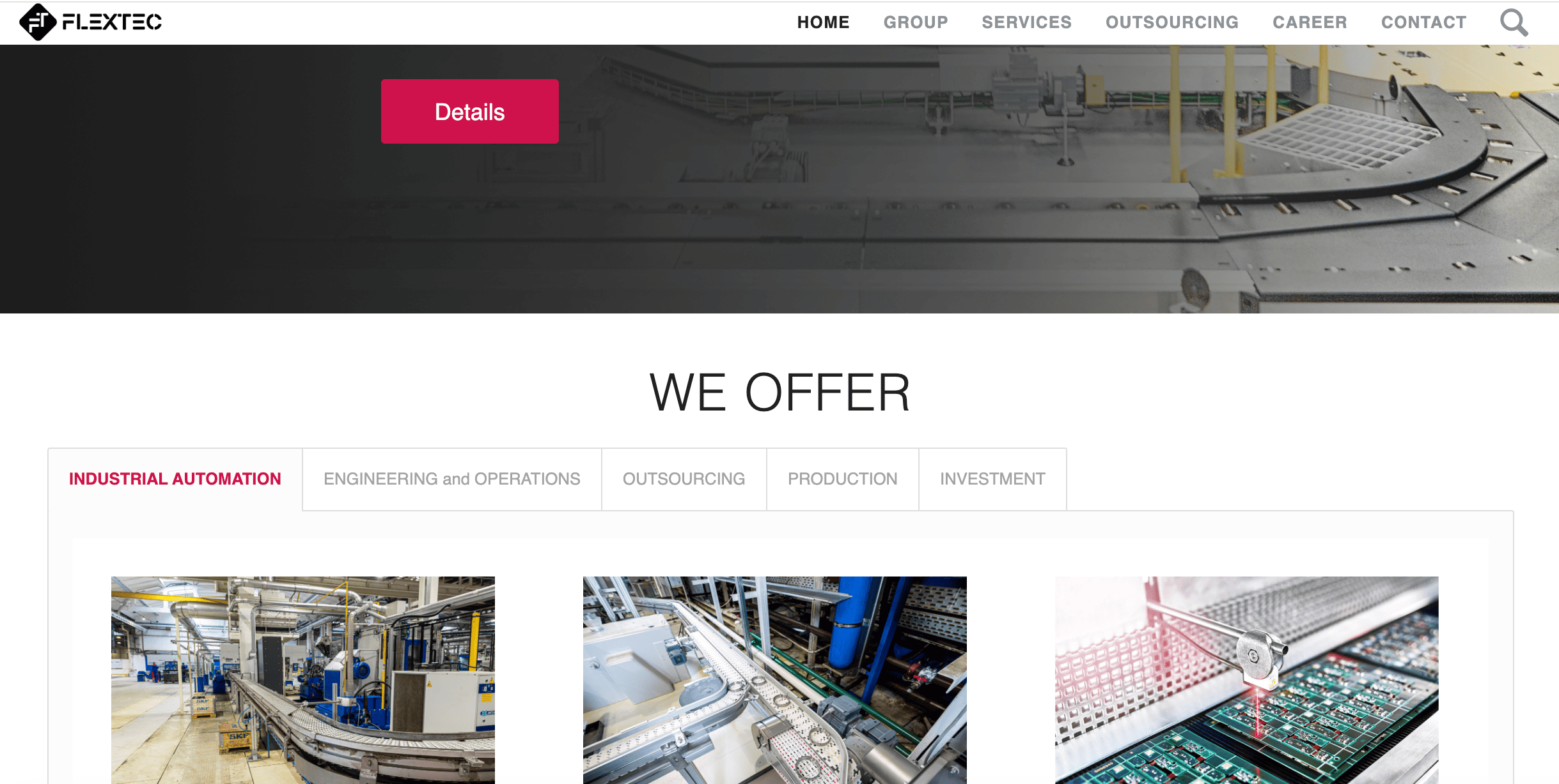 Corporate portal for the industrial sector with an emphasis on technology